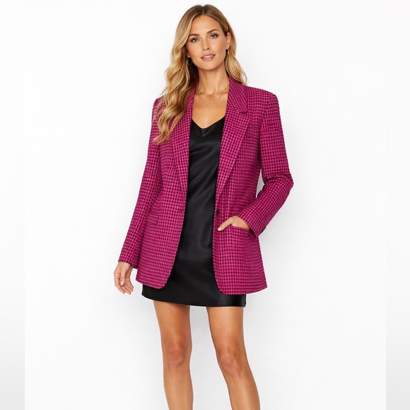 Vintage Pendleton Magenta Houndstooth Blazer NWT